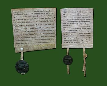 Het Klei-Oldambt (Mentene) en het Wold-Oldambt (Menterwolde) sluiten verdragen met Groningen (1283 en 1287)