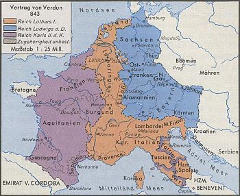 843: het rijk van Karel de Grote wordt verdeeld